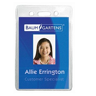 Imagem de SICURIX Baumgartens SICURIX(R) Porta-crachás padrão, vertical, pacote com 12, transparente (67820)