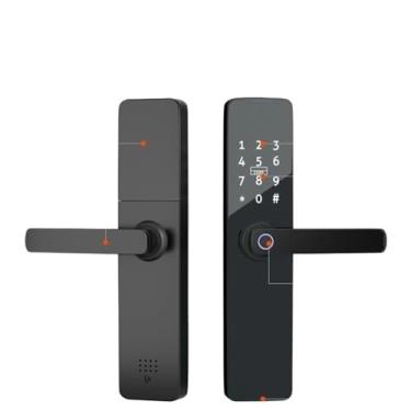 Imagem de Fechadura biométrica de impressão digital, fechadura inteligente para porta, desbloqueio remoto, sem chave, wi-fi, fechadura eletrônica(147x22(5050),Black)