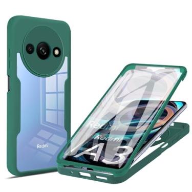Imagem de MRRSIWEI Capa para Xiaomi Redmi A3, [Protetor de tela embutido] [À prova de choque de grau militar] Capa protetora robusta de corpo inteiro de 360° para Xiaomi Redmi A3. Verde completo