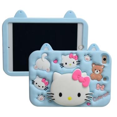 Imagem de Capa de desenho animado para Samsung Galaxy Tab A7 Lite 22.1 cm 2021, MONEHOYSY com suporte de silicone macio fofo [à prova de quedas, à prova de choque, antiderrapante] Capa traseira com suporte