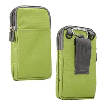 Imagem de Bolsa mensageiro de ombro verde, bolsa de cintura, 15 cm feminina masculina bolsa de cintura transversal com zíper bolsos clipe de cinto carteira bolsa coldre bolsas de bolso com gancho de mosquetão