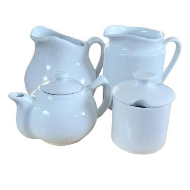Imagem de Jogo Café Chá Mesa Posta, Bule Chaleira 400ml + Açucareiro 250ml + Jar