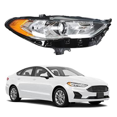 Imagem de Silscvtt Faróis dianteiros de substituição para Fusion 2017-2019 halogêneo DRL projetor farol lado direito (lado do passageiro)