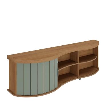 Imagem de Rack Bancada Tv 75 Pol 180 cm 4700 Carvalho Off White Menta ARLY