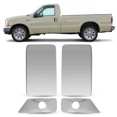 Imagem de Aplique Cromado Maçaneta F250 08 A 11 Com Furo Das Fechadura - Shekpar