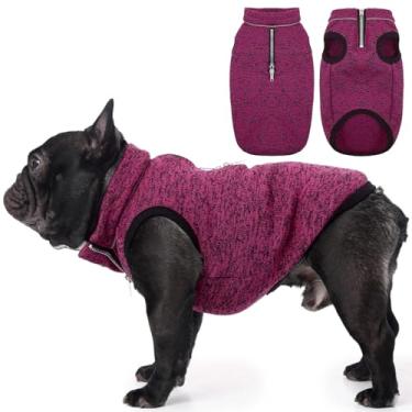 Imagem de IECOii Casaco de cachorro médio, jaqueta de lã para cães médios, meninas, meninos, suéter de malha para cães com grande orifício para trela, pulôver refletivo, colete para cães pequenos e médios, Jack