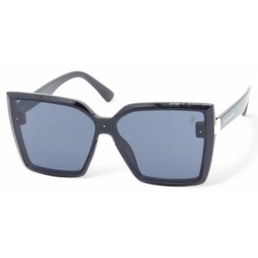 Imagem de Óculos de Sol Polo London Club, design Oversized com Lente Proteção UV400 - Kit contém Case Couro ECO (Preto)