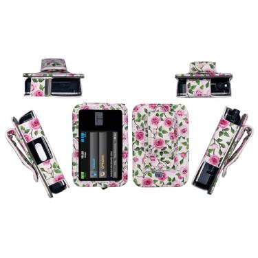 Imagem de Coldre estampado premium (com clipe de cinto/laço de metal/cordão) para bomba de insulina Tandem Diabetes Care T: Slim X2 (todos os modelos) (White-Catharanthus)