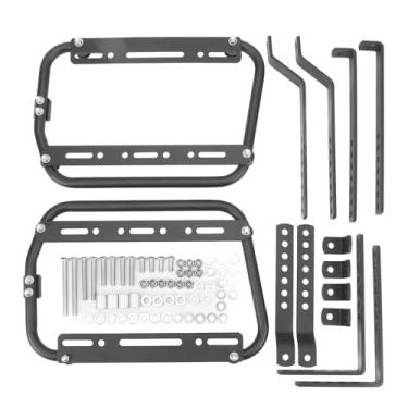 Imagem de Racks de Suporte a Alforjes de Motocicleta, Instalação Fácil, Suporte Lateral de Liga Preta, Solução de Armazenamento Extra, para a Maioria das Caixas Laterais Duras para