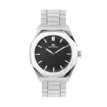 Imagem de Relógio Masculino Saint Germain Hudson Silver Metal Prata Fundo Preto 