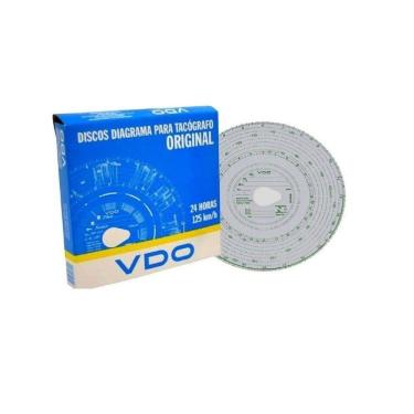 Imagem de Discos para tacógrafo 24 horas 125Km/h VDO Kit com 10 caixas