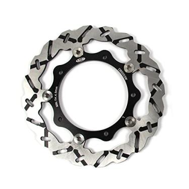 Imagem de 1 peça de rotor de disco de freio dianteiro flutuante compatível com Yamaha Xmax 250 YP250R 2014-2016, X-max 250 IRON MAX ABS 2016, YP400 MAJESTY 400 2004, peças pretas de acessórios de motocicleta