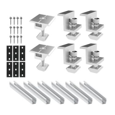 Imagem de IEUDNS Painel solar U Suportes de montagem Suporte de suporte Premium com Stand Stand Professional Stand para trailers RVS Walls Boats Yachts, 6 Peças