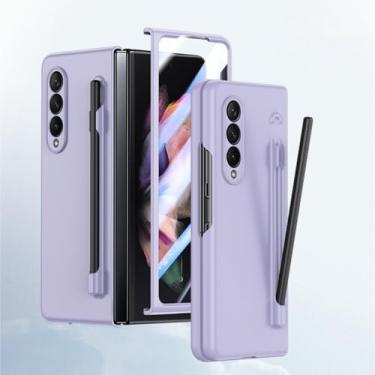Imagem de HOULEE Capa para Samsung Galaxy Z Fold 4 com S Pen e protetor de tela Z Fold 4 compatível com a pele, com suporte para caneta S, capa protetora completa de carregamento sem fio para PC para Galaxy Z