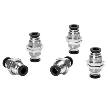 Imagem de DERPIPE União de anteparo para conexão de encaixe de tubo de 6 mm OD rosca dupla (5 pacotes)