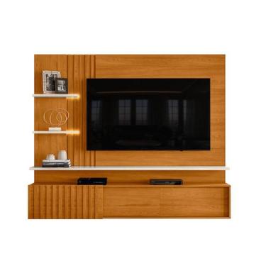 Imagem de Painel C/ Rack Bancada Atena - Madetec, Cinamomo / Off White - Madetec