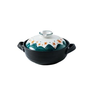 Imagem de Conjunto criativo japonês minimalista de utensílios de cozinha, panela de barro resistente ao calor para casa, sopa, flor, macarrão - caixa de 2500 ml, quatro estações, verão