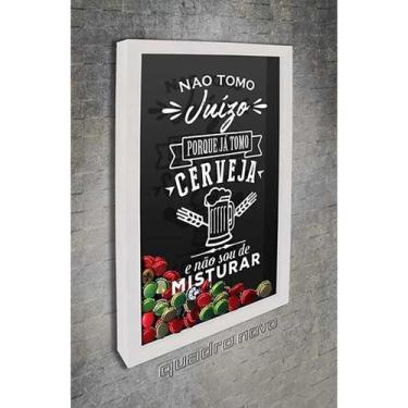 Imagem de Quadro Porta Tampinhas Não tomo Juízo - Quadro Novo, Branco, 26x36