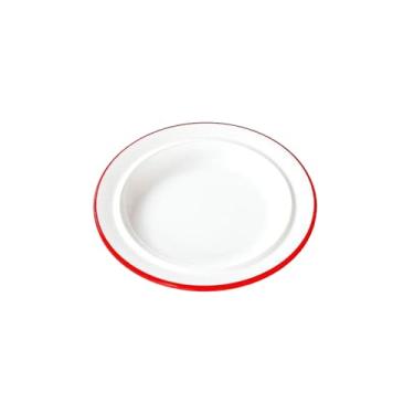 Imagem de Prato de imitação de porcelana minimalista, prato de sopa refogado para restaurante de hotel - P0804-8,5-vermelho e branco