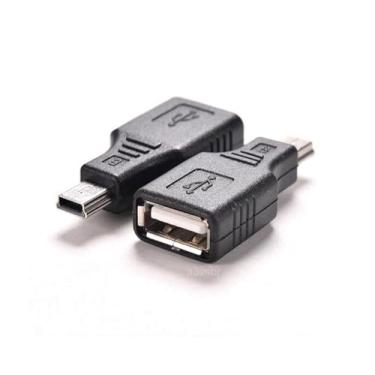 Imagem de A3vsbr adaptador com conector USB 2.0 fêmea pra mini b v3 macho otg