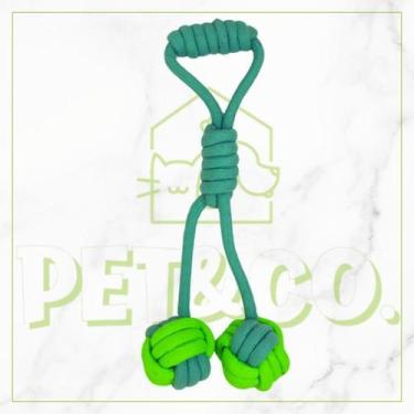 Imagem de Kit 3 Cordas Puxador Mordedor para Cachorro - Pet&CO., Azul e Verde&Az