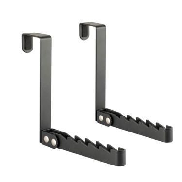 Imagem de Suporte para pendurar sobre a porta, todo o escorredor de metal para lavanderia com espessura ajustável, dobrável, polido, gancho pequeno para viagem, economiza espaço para quarto, banheiro,