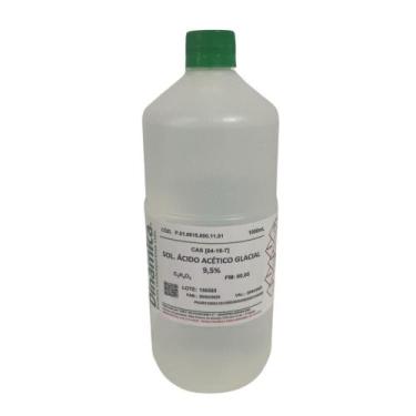 Imagem de Solução Acético Glacial  - 9,5 % - frasco 1 litro - Dinamica