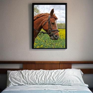 Imagem de 4 Quebra-Cabeças de Cavalos Diversão Inclusiva e Inteligente 24 peças 