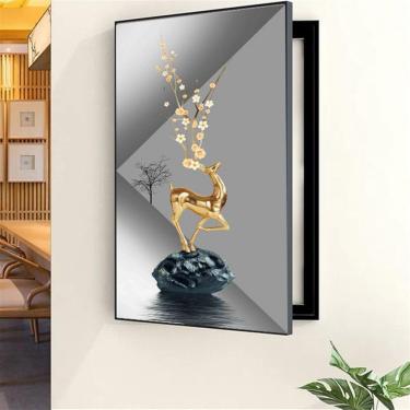 Imagem de Decoração de caixa de medidor elétrico ocultar pinturas capa interna tampa de medidor elétrico caixa de cobertura de medidor casa decorativa caixa de interruptor criativa moderna decorativa,