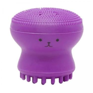 Imagem de Generic Brush de Limpeza Facial de 4x Brush de Silicone E Massageador de Escova de Polvo Pequeno para Limpeza Profunda - Roxa, 2.08x2.08x1.65inch