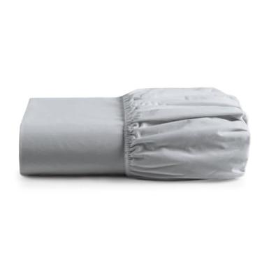 Imagem de lençol com elástico percal 400 fios avulso todos tamnhos solteiro casal queen king size (Cinza, Casal)