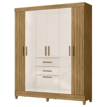 Imagem de Guarda Roupa Malta Quarto Casal com 6 Portas e 2 Gavetas - Moval, Frei