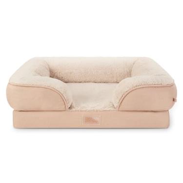Imagem de TOWN & COUNTRY EVERYDAY CuddleTown Sofá reforçado sólido confortável para animais de estimação, espuma de caixa de ovo de suporte e calmante, repelente de água, fundo antiderrapante, capa lavável na