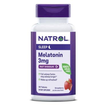 Imagem de Melatonina Importada 3mg 90 Tabletes Sublingual Sabor Morango - Natrol - Importado e pronta entrega