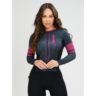 Imagem de Camisa Para Ciclismo Manga Longa Feminina Evolution Pink Savancini (33