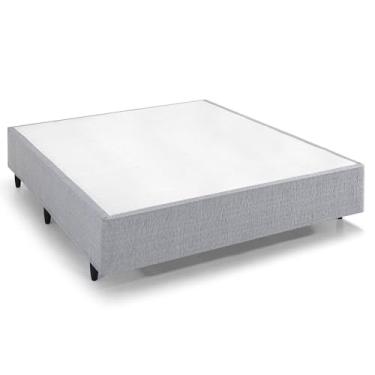 Imagem de Box Queen Desmontável Herval Core, tecido Jacquard Cinza, 39x158x198 cm