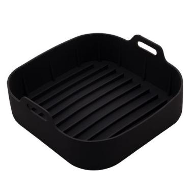 Imagem de Forma Quadrada de Silicone para Air Fryer 20x7cm Preta - Lyor - Rojema
