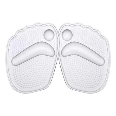 Imagem de Par Palmilha Ortopédica Protetor Para Pés Almofadas Silicone Sapato Branco
