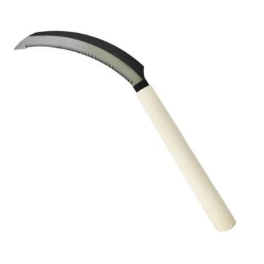 Imagem de Foice de serra de grama para colheita manual com cabo de madeira