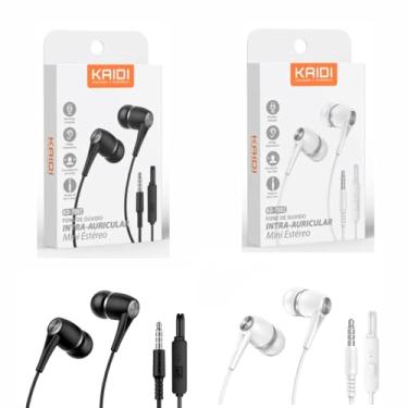 Imagem de Fone De Ouvido C/Fio Entrada P2 C/Microfone Kd-7002 (BRANCO)