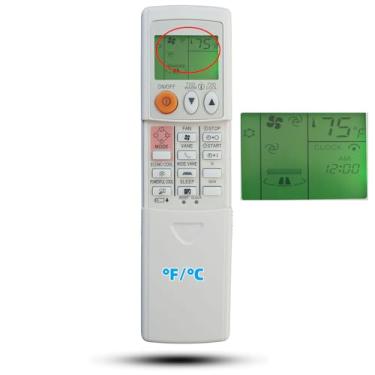 Imagem de Controle remoto de substituição universal compatível com Mitsubishi Electric Mr Slim controle remoto de ar condicionado MSZ-A24NA (Fahrenheit e luz de fundo)
