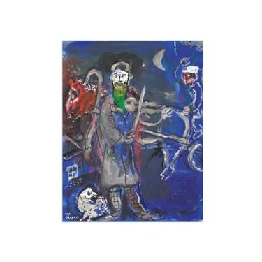 Imagem de Famosas pinturas a óleo - imagem de arte clássica - violinista com barba verde - reprodução giclée em tela - pôster e impressões para decoração de parede 30 x 40 cm 12 x 16 polegadas sem moldura