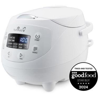 Imagem de Panela de Arroz Elétrica 840mL, Cerâmica e 4 Predefinições, Branca, 110v, YUMASIA YUM EN06, Branco