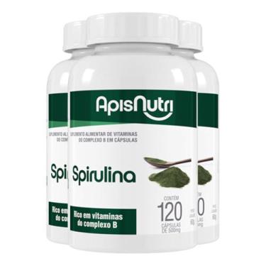 Imagem de Kit 3 Spirulina Apisnutri 120 cápsulas