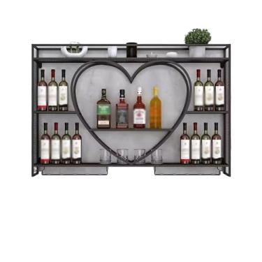 Imagem de Suporte para Vinhos Rack de vinho montado na parede, rack de vinho, refrigerador de vinho, rack de exibição de ferro para casa, prateleira de vinho branco Porta-Garrafas(Preto,Grande)