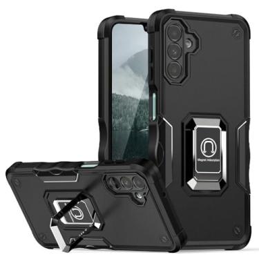 Imagem de Eaglecell - Para Samsung Galaxy A16 5G (SM-A166) - Capa protetora à prova de choque com suporte de anel - RS6 preta