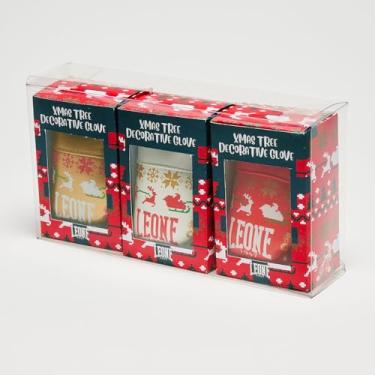 Imagem de LEONE 1947, Kit 3 mini luvas de Natal, enfeite de árvore de Natal, ouro - vermelho-branco KIT23X