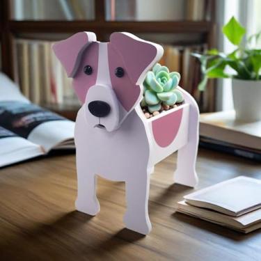 Imagem de Vaso de plantas em forma de cachorro de estimação, recipiente de armazenamento, ornamentos decorativos internos e externos, bancadas, jardim, decorações de pátio (Jack Russel Terrier)