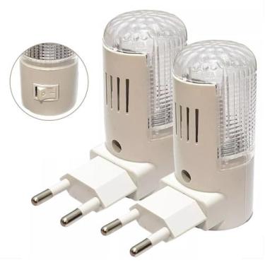 Imagem de Kit 02 Mini Abajur Luminária Tomada Luz Noturna Led Bivolt - Carbon, B