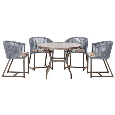 Imagem de Mesa com 4 Cadeiras de Jantar Roma 100cm e Noronha em Aluminío